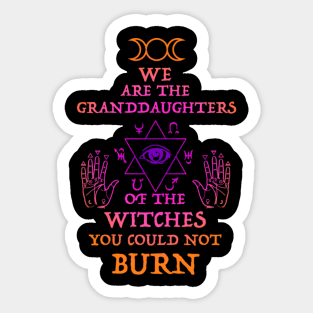 We Are The Granddaughters Of The Witches You Couldn'T Burn Sticker